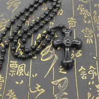Drop Shipping Natural Black Obsidian Carved Cross Lucky Hand Pendants Jewelry Pendant Necklace Man Carved Beads For Woman B8S0