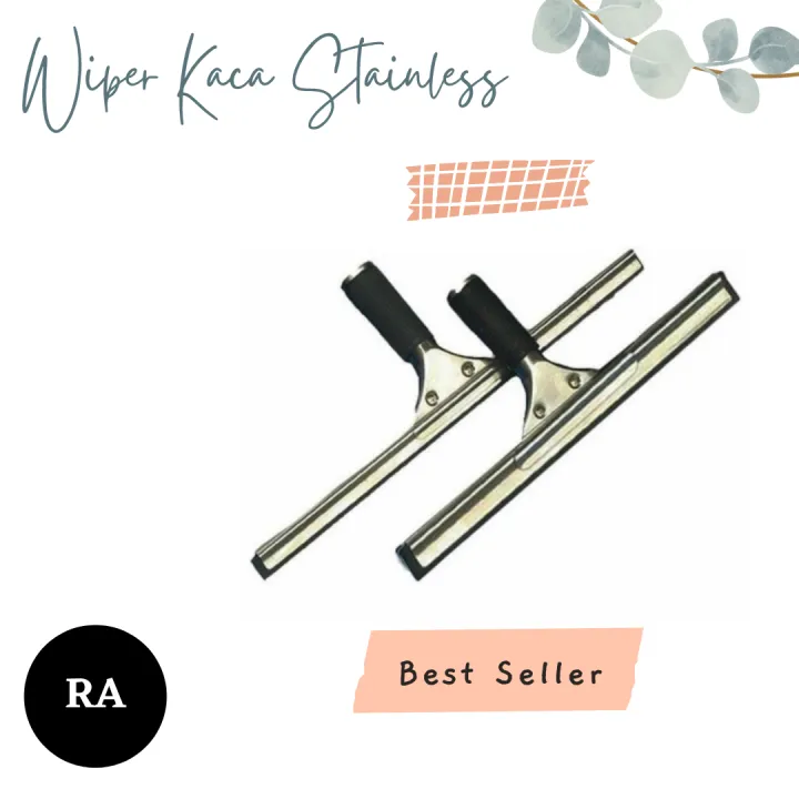 Wiper Kaca Stainless Squeeze Wefer Kaca Karet Pembersih Kaca Stik Kaca