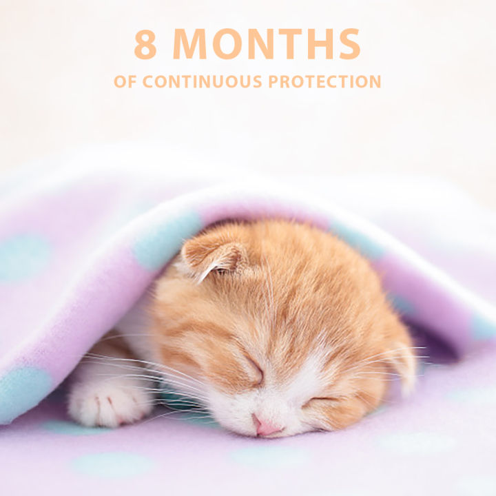 ปลอกคอกำจัดเห็บหมัดสำหรับแมวอายุ8เดือนป้องกันเห็บสำหรับแมวอายุ3เดือนขึ้นไป