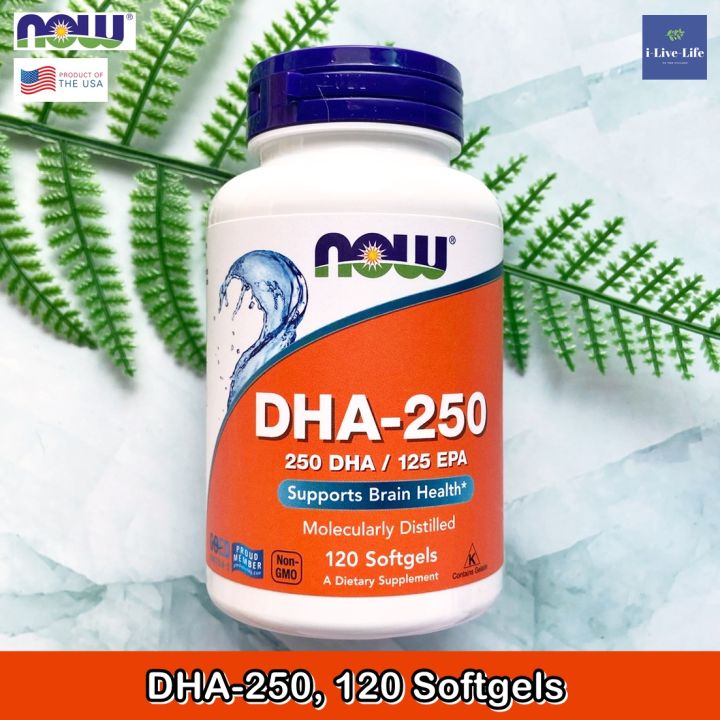 ดีเอชเอ-อีพีเอ-dha-250-epa-125-120-softgels-now-foods-โอเมก้า-3-น้ำมันปลา