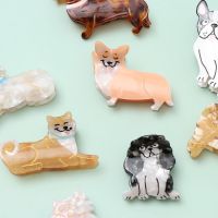 Cute Animal Girl Hair Claw French Corgi Shark Clip Fashion Geometric Dog Cat Acetate Hairpin for Women Hair Accessories 2022 New