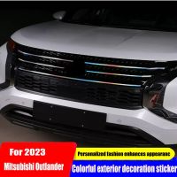 ฟิล์มโลโก้รถสำหรับ Mitsubishi Outlander 2023 Mitsubishi Outlander ดัดแปลงตัวถังส่วนบุคคลสติกเกอร์สะท้อนแสงฟิล์มเจ็ดสี