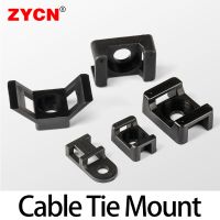 100PCS Cable Tie Mounts Seat Fixed Seat Wire Buddle Saddle Type Plastic Holder White Black STM HC-2 HC-4 Data Line Winder