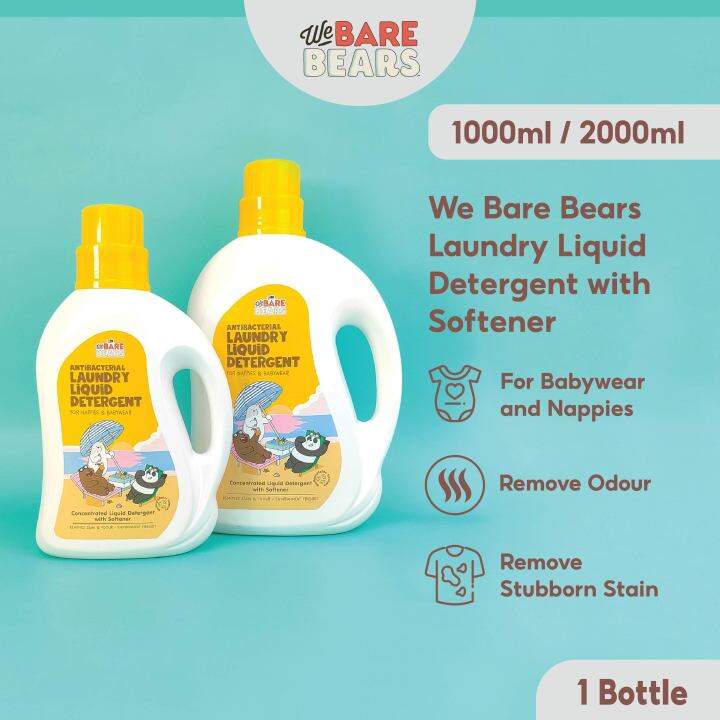 We Bare Bears Laundry Liquid Detergent with Softener 1000ml / 2000ml