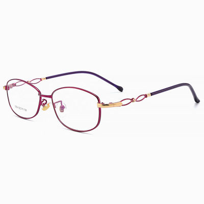 Ultra-Light Fashion Women Style Alloy Frame Glasses Rectangular Full Rim Eyewear with Spring Hinges New Arrival
