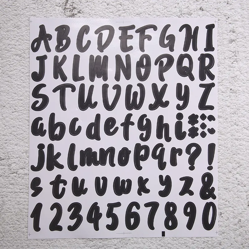 Letters Stickers Alphabet Sticky Letter Label PVC Vinyl for Mailbox Address Window Door | Harfington, Grey / 10pcs