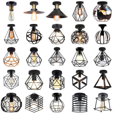 Modern Led Ceiling Lights Vintage industrial Ceiling lamp Shade R Loft Plafonniers for Living Room Kitchen Cage Home Decor