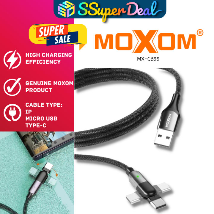 Moxom MX-CB99 180° Rotation Gaming LED Light Data Cable | Lazada