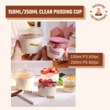 50Pcs Disposable Mousse Dessert Box With Lid Clear Plastic Cups