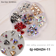 Arte Clavo 1Box Nails Art Accessories 3D Crystal Butterfly Rhinestone