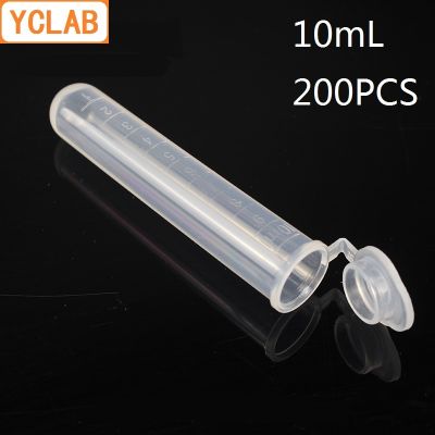【YF】❂  YCLAB 200PCS 10mL Centrifuge Tube Plastic Round Bottom with Lid and Graduation Ethylene Propylene