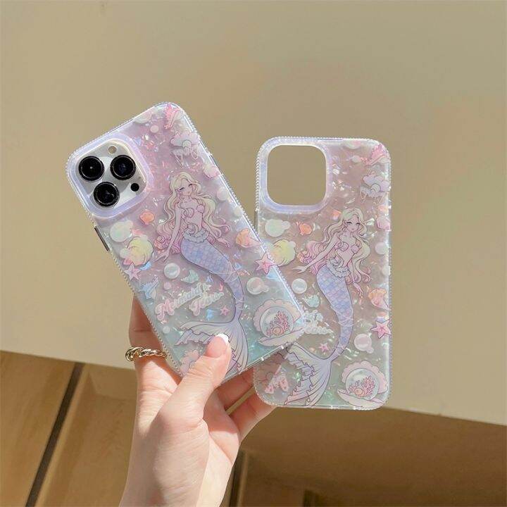 เคสโทรศัพท์มือถือ-กันลื่น-ลายนางเงือก-สําหรับ-iphone-14-13-max-12