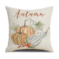 (All Inventory) Thanksgiving Decorative Pillow Case Autumn Farmhouse Decorative Pillow Case Pumpkin Letter Maple Leaf Pillow Case (Contact the seller to support free customization. Double sided printing design for pillows)