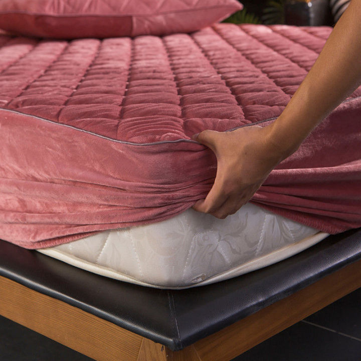 plush-thicken-quilted-mattress-cover-warm-soft-crystal-velvet-king-queen-quilted-bed-fitted-sheet-not-including-pillowcase