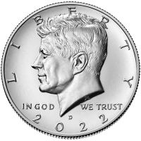 เหรียญที่ระลึก American Coin 2022kennedy Half Dollar 50 Cents D รุ่น 30.61mm