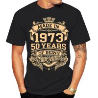 Fashion Vintage 1973 T-Shirts for Men Women Oversized Tee Hip Hop Short Sleeve Streetwear Outdoor Sports Male 50th Birthday Gift