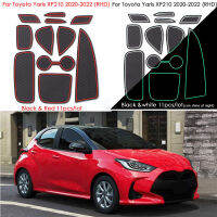 Anti-Slip Gate Slot Cup Mat Fit สำหรับ Toyota Yaris 2020 2021อุปกรณ์เสริมยางประตู Pad รถเสื่อกันลื่นรถสติกเกอร์