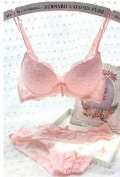 Women Lace Lingerie Sets 1/4 Cup Unlined Shelf Bra with Bikini Briefs  Underwear
