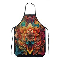 1 Pcs Polyester Mandala Waterproof Apron Kitchen Aprons for Women Men Cooking Female Adult Waist Thin Breathable Male Work