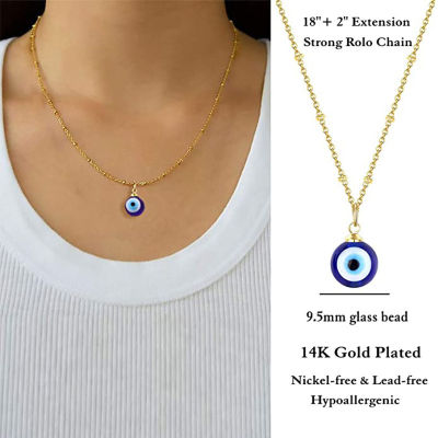 Simple Evil Eyes Pendent Necklace for Women Men Fashion Blue Eyes Amulet Necklace Turkey Eyes Chain Necklace Jewelry Accessories
