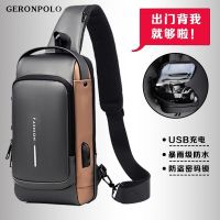 Multi-function man chest package han edition cool fashion sports backpack large inclined bag outdoor and locomotive package