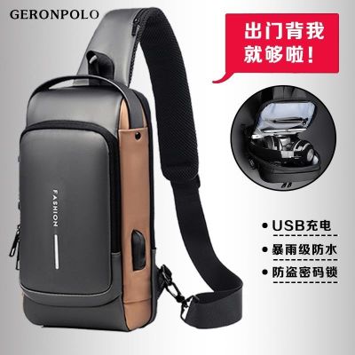 Multi-function man chest package han edition cool fashion sports backpack large inclined bag outdoor and locomotive package