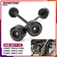 สำหรับ Street Triple 765 R S RS ด้านหน้าด้านหลังล้อเพลา Crash Slider Protector 765RS 765R 765RS รถจักรยานยนต์ล้อ Hub Protector