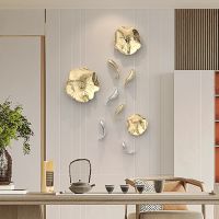 Background wall decoration wall hanging wall decoration three-dimensional carp lotus leaf outdoor wall decoration pendant