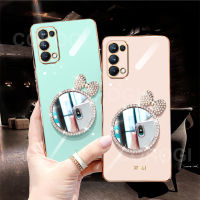 เคสสำหรับ OnePlus Nord N30 / Nord N20 5G / Nord N20 SE / Nord N300 / Nord N200 5G เคสแต่งหน้าด้วยกระจกหรูหรากรอบสี่เหลี่ยมชุบ6D เคสมือถือของเด็กผู้หญิงกันกระแทก Casing Ponsel ฝาหลัง