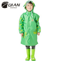 QIAN Raincoats Kids Suit Girls Rain Coat Schoolbag Cover Hooded Children Rain Poncho Cartoon Rainwear 3-10 Years Old Fashionable