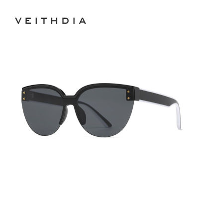 VEITHDIA แว่นตากันแดดไล่ระดับสีของผู้หญิงไร้กรอบตาแมวแว่นกันแดดแฟชั่นใหม่