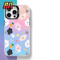 เคสด้านหลังสำหรับ OPPO Realme 10 4G Realme 8 Pro C2 8i Realme A1K C3 Realme 5i C11 6i C20แฟชั่นลายการ์ตูนน่ารักเลเซอร์ฝ้ากระต่ายป้องกันแรงกระเทือน