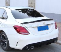 4ประตูสปอยเลอร์ท้ายรถซีดานขอบหางปีกสำหรับ Mercedes Benz W205 AMG Line 2015-2019สปอยเลอร์ปีกรถสีดำมันวาว