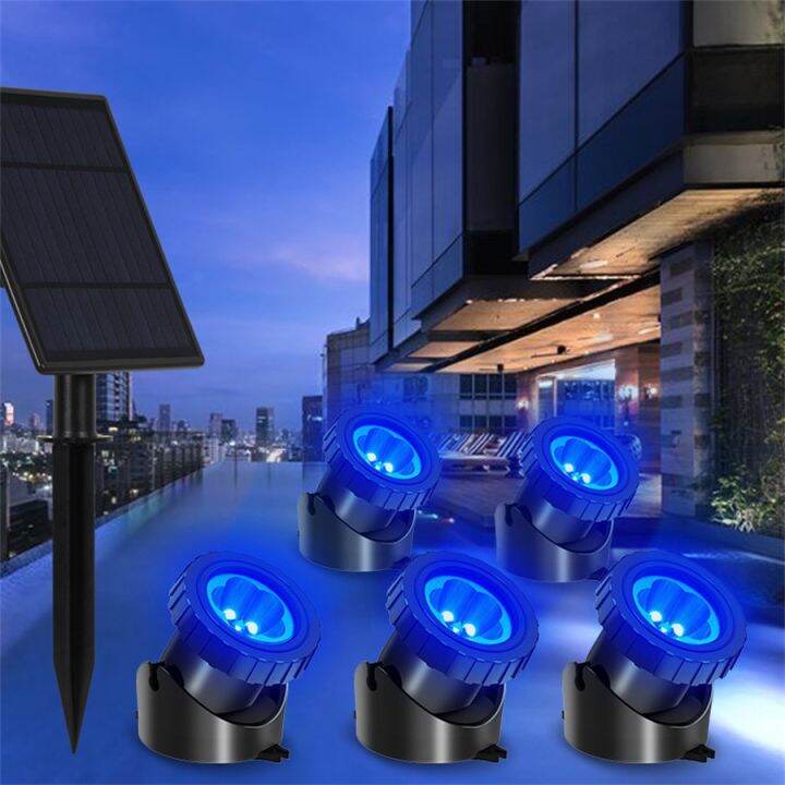 Solar Pond Light RGB LED Landscape Spotlight Submersible Pool Fountain