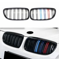 ตะแกรงเส้นคู่กระจังหน้ารถสีดำ E90 BMW E91เงา M-Color ตะแกรงหน้ารถ2009 2010 2011 2012อุปกรณ์ตกแต่งรถยนต์