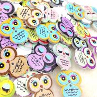 New 100pcs Owl Wood Round Buttons 19*21mm Sewing Craft WB253 Haberdashery