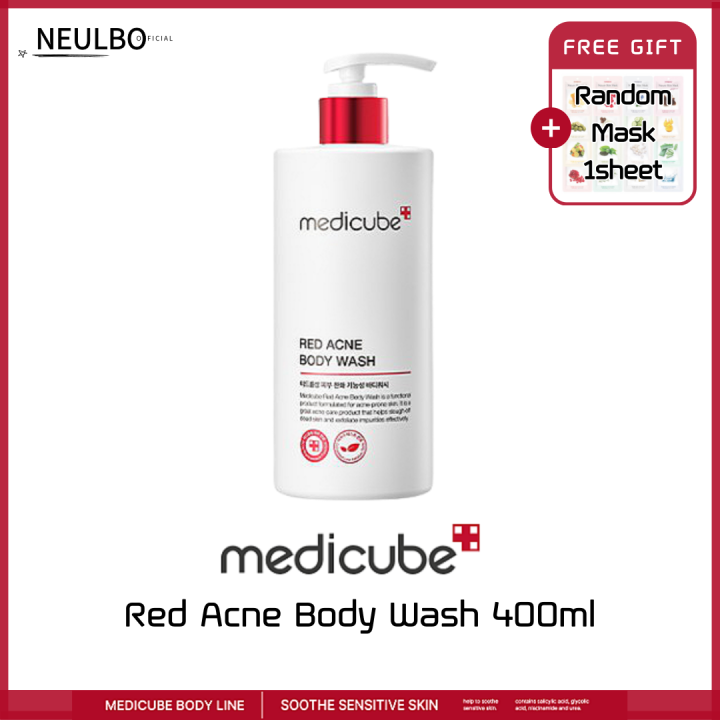 [Medicube] Red Acne Body Wash 400ml AcneProne, Sensitive Skin, Salicylic Acid & Ovalicin Lazada