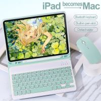 เคสพร้อมคีย์บอร์ดไร้สาย เมาส์ไร้สาย Bluetooth เชื่อมต่อง่าย ใช้งานง่ายสำหรับ iPad แท็บเล็ต คอมพิวเตอร์