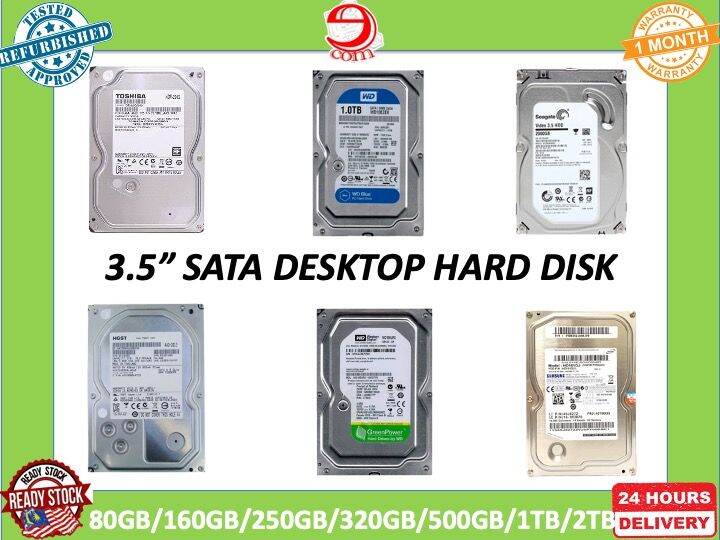 2TB 1TB 500GB 320GB 250GB 160GB 80GB SATA 3.5 inch for Desktop pc