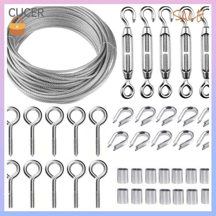 CBT 100ft Wire Rope Turnbuckle Wire Tensioner Strainer Kit Stainless