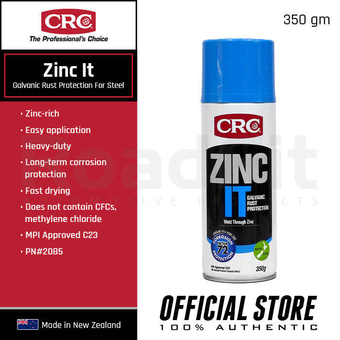 CRC Zinc It Galvanic Rust Protection For Steel 350g, 1 Spray Can PN
