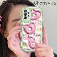 Chenyyka เคสปลอกสำหรับ Samsung กาแล็กซี่ A72 4G A72 5G A73 5G 3D การ์ตูนน่ารักลวดลายความรักที่สร้างสรรค์สีสันสดใสขอบเคสโทรศัพท์แบบใสนิ่มป้องกันเลนส์กล้องใสเคสซิลิโคนกันกระแทกกรอบ