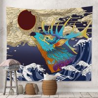 Hot selling Japanese style Ukiyo-e tapestry home decoration living room bedroom wall hanging background wall tablecloth