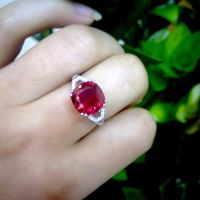 Solid 925 Sterling Silver Fine Jewelry Princess Diana William Kate Ruby Emerald Sapphire Wedding Engagement Rings for Women