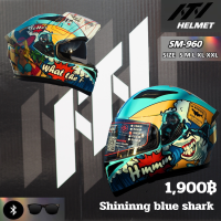 หมวกกันน็อคหุ้มคาง แว่น2ชั้น NTN helmets รุ่น SM 960 รองรับหูฟังบลูทูธ