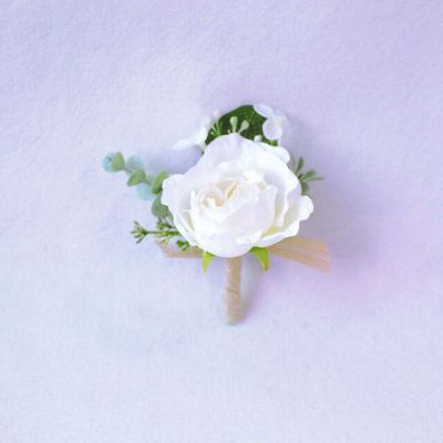 Meldel ดอกกุหลาบประดิษฐ์ทำจากผ้าไหมสำหรับเจ้าบ่าวเข็มกลัดดอกไม้ช่อดอกไม้งานแต่งงาน