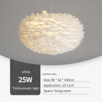 Nordic Feather Pendant Lamp Creative Fairy Hanging Lamp Goose Feather Bedroom Dining Room Loft Chandelier Ceiling Droplight