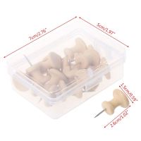 ✥♀ 15Pcs Nautral Cork Wooden Pushpins Thumbtack Board Pins Drawing Photo Wall Studs Office School Supplies