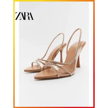 ZARA Golden Strappy High Heel Sandal