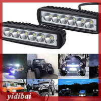 yidibai ไฟหน้ารถออฟโร้ดอัตโนมัติ18W 6 LED 12V, ไฟสปอร์ตไลท์ DRL ความสว่างสูงกันน้ำ